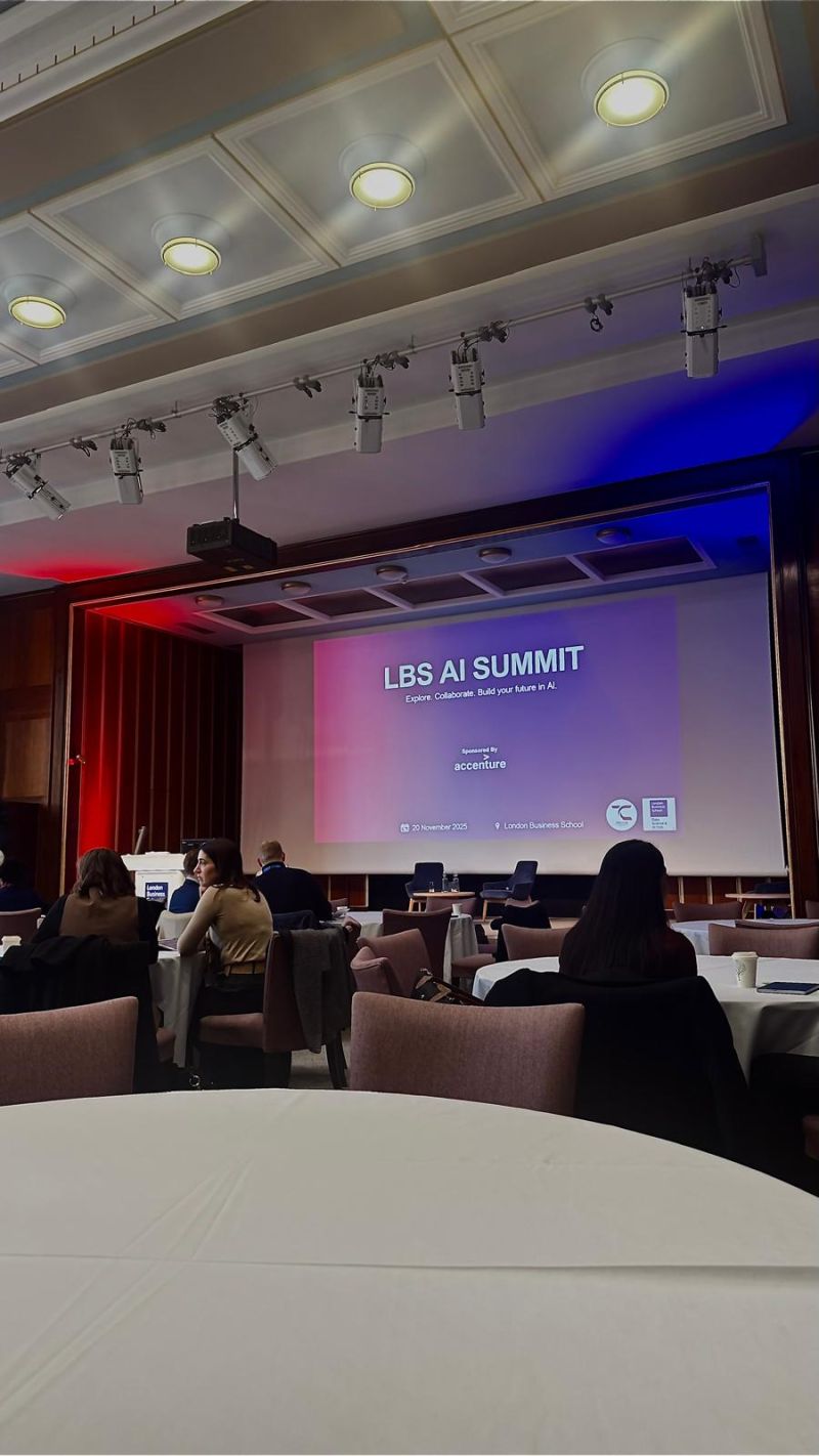 The audience and stage at the London Business School AI Summit.